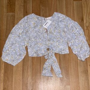 Women Floral Tie-Front Blouse